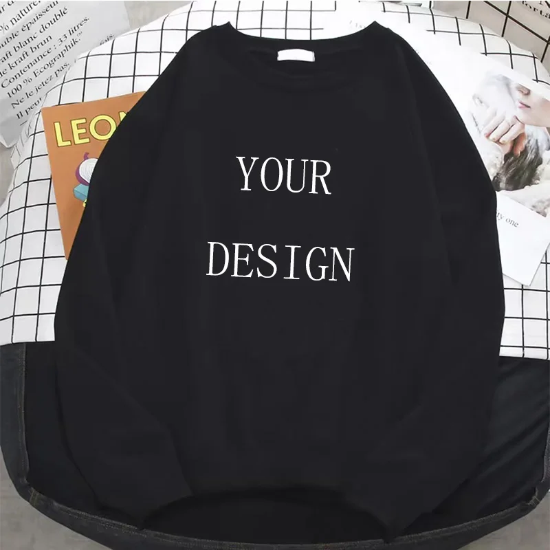 2025 DIY Personalizado Seu LOGOTIPO de Marca Design Moletom Com Capuz Casual Feminino Masculino Top Cor Sólida Moletom